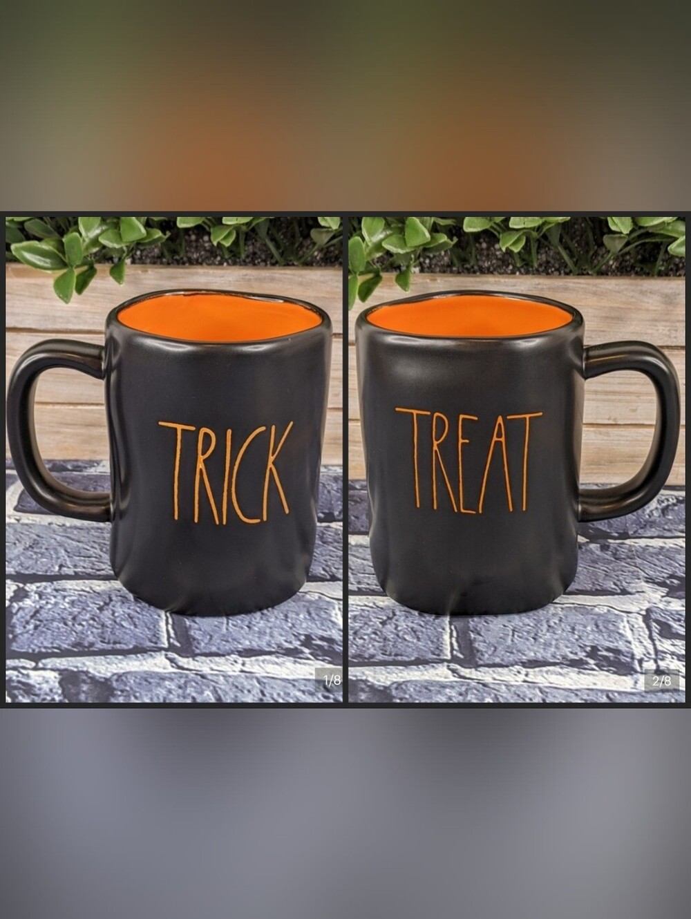 Rae Dunn TRICK or TREAT Double-Sided Halloween Mug - Black & Orange